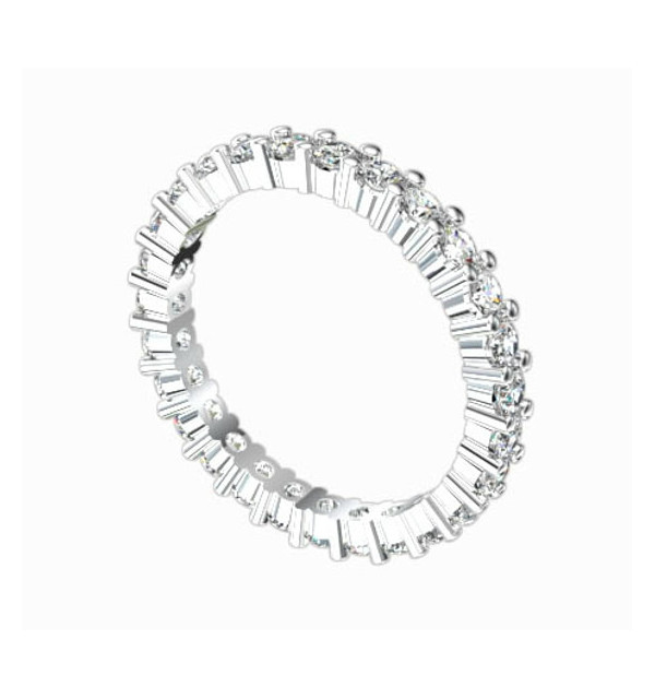 Alianza entera oro blanco  y diamantes .13 tatum