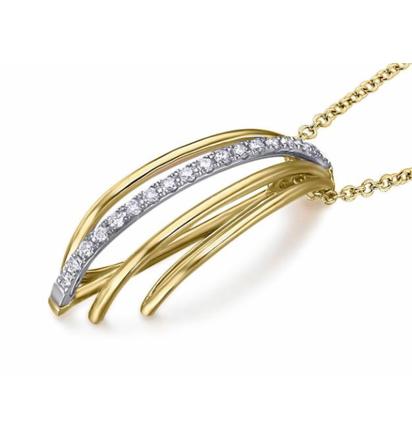 Colgante oro blanco, amarillo  y Diamantes.