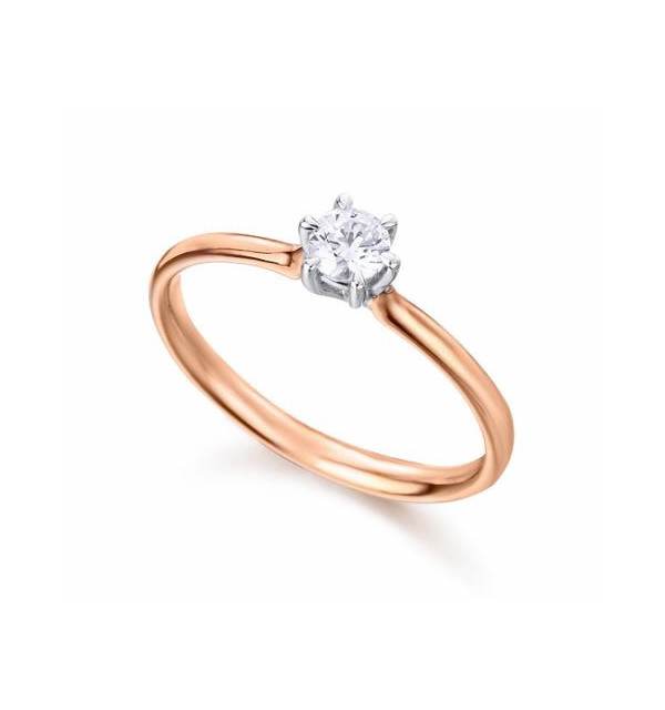 Anillo oro blanco, rosa y Diamante