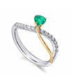Anillo de  oro blanco, amarillo con Esmeralda y  Diamante Anillo de  oro blanco, amarillo con Esmeralda y  Diamante