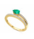 White gold ring with an Emerald and a Diamond
