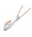 Colgante oro blanco, rosa y diamantes