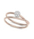 White and rose gold ring with Diamonds