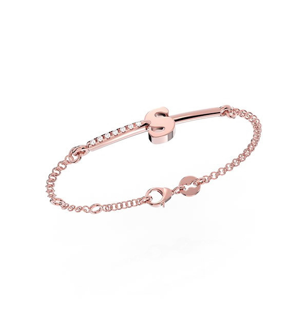 Pulsera oro rosa y diamantes