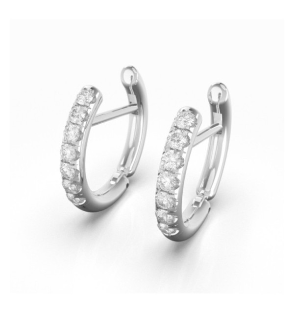 Pendiente oro blanco y Diamantes.