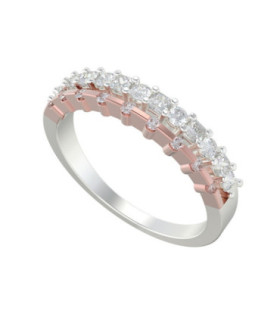 White and rose gold ring with Diamonds