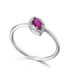 White gold ring with Diamond and Ruby
