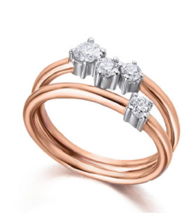 White and rose gold ring with Diamonds