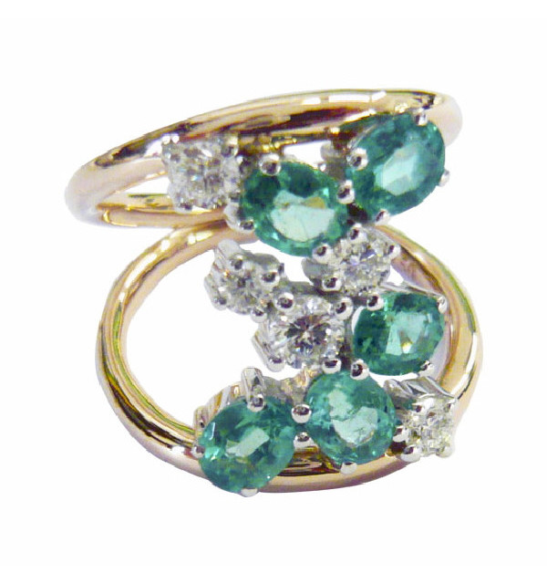 Anillo oro blanco,rosa.Dmtes.0,49 Esmer.