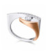 Anillo de  oro blanco, rosa con Diamante