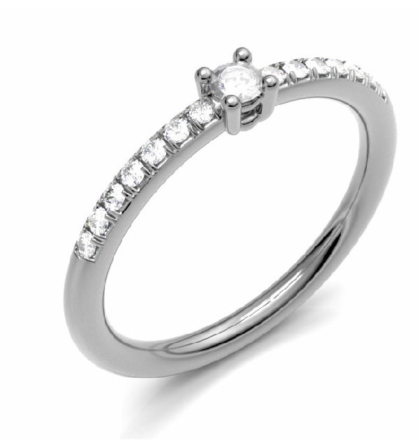 Anillo oro blanco y Diamantes