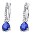 White gold earrings with Sapphire and Diamonds