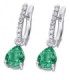 White gold earrings with Emerald and Diamonds