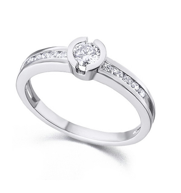 White gold ring with diamonds