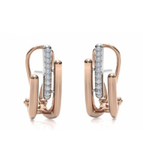 White and rose gold earrings with Diamonds