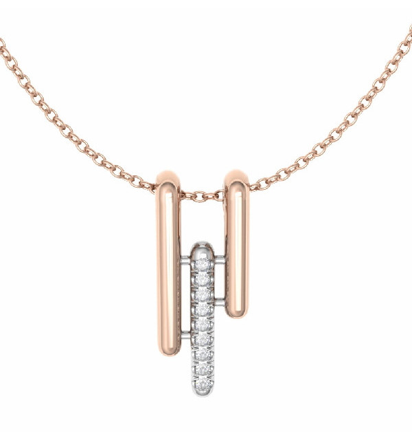 Colgante de  oro blanco , rosa  y  Diamantes