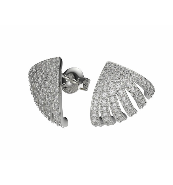 Pendiente oro blanco y diamantes