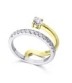 Anillo oro blanco y rosa con diamantes