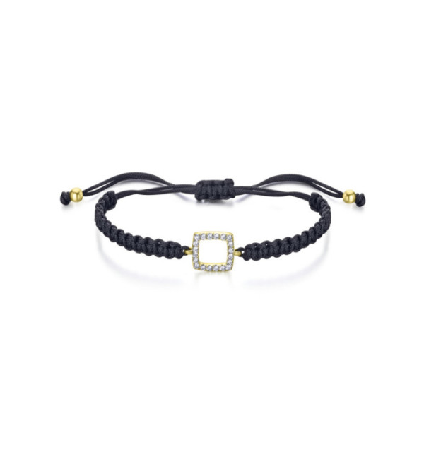 Pulsera macrame de oro blanco y diamantes