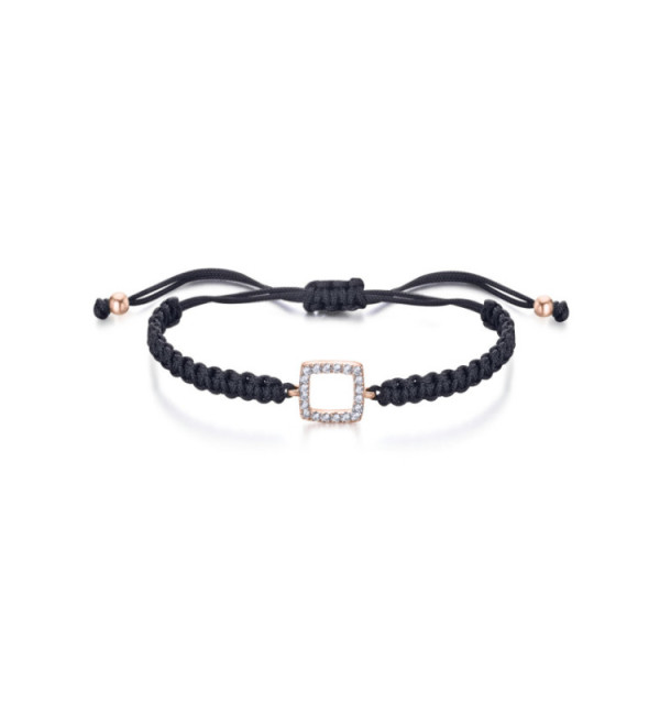 Pulsera macrame de oro blanco y diamantes