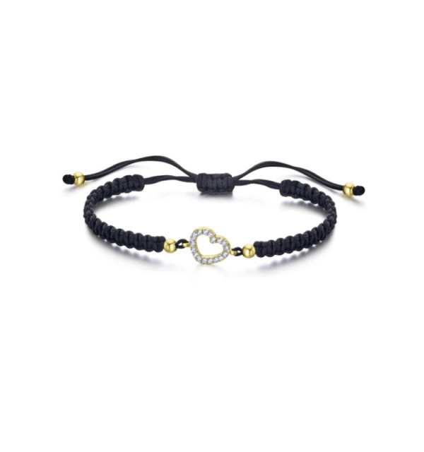 Pulsera macrame de oro blanco y diamantes