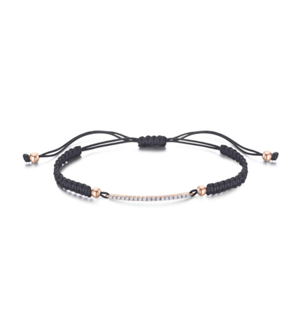 Pulsera macrame de oro blanco y diamantes