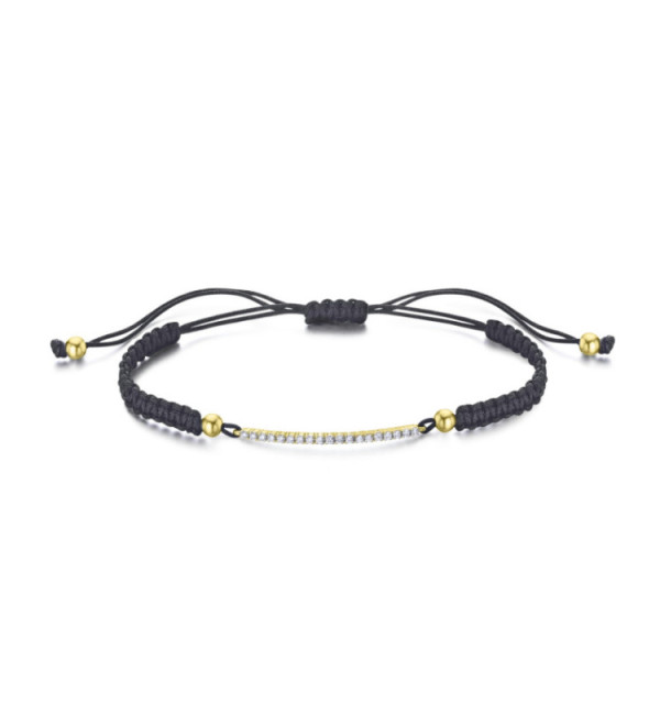 Pulsera macrame de oro blanco y diamantes