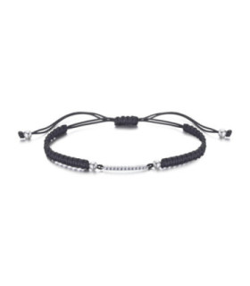 Pulsera macrame de oro blanco y diamantes
