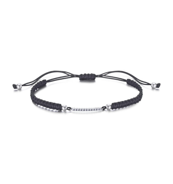 Pulsera macrame de oro blanco y diamantes