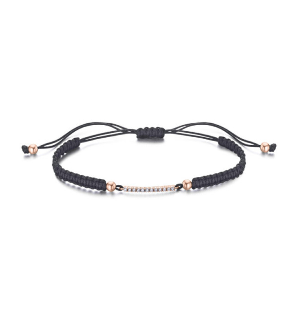 Pulsera macrame de oro blanco y diamantes