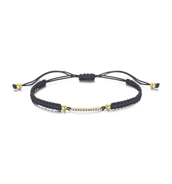 Pulsera macrame de oro blanco y diamantes