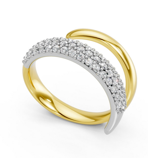 Anillo oro amarillo, blanco y Diamantes