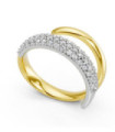 Anillo oro amarillo, blanco y Diamantes