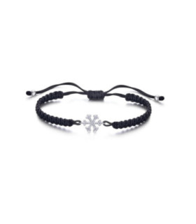 Pulsera macrame de oro blanco y diamantes
