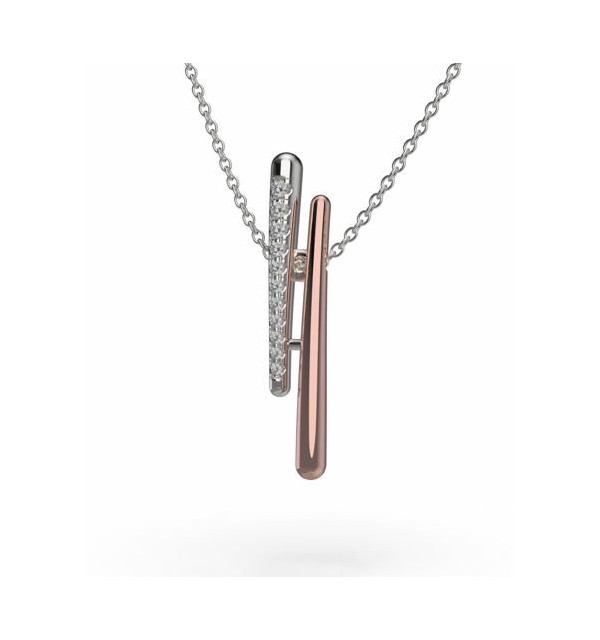 Colgante oro blanco y Diamantes