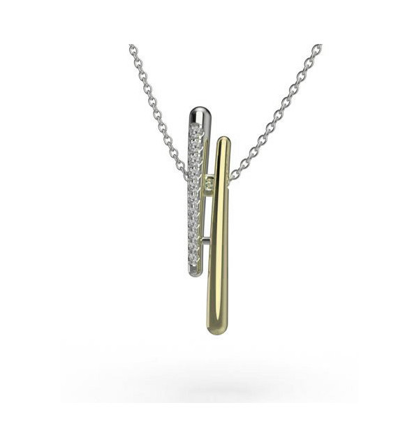 Colgante oro blanco y Diamantes