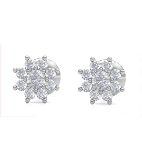 Pendientes oro blanco y Diamantes