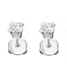 Pendientes  de  oro blanco y Diamantes