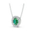 White gold pendant with Emerald and Diamonds