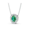 Colgante de oro blanco con Esmeralda Natural y orla de Diamantes Colgante de oro blanco con Esmeralda Natural y orla de Diamantes