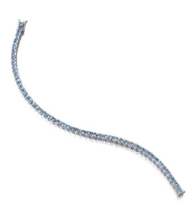 Pulsera oro blanco. Aguamarina.