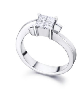 Anillo oro blanco y Diamantes
