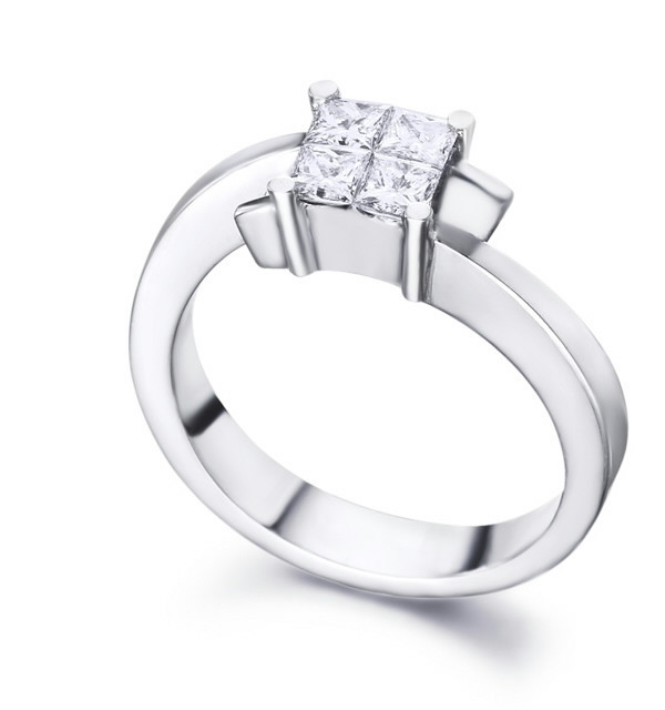 Anillo oro blanco y Diamantes