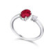Anillo de  oro blanco con Rubí y  Diamantes