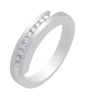 Anillo oro blanco y Diamantes