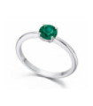 Anillo de  oro blanco y  Esmeralda