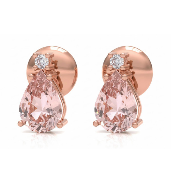 Rose and gold earrings with Morganite and Diamonds